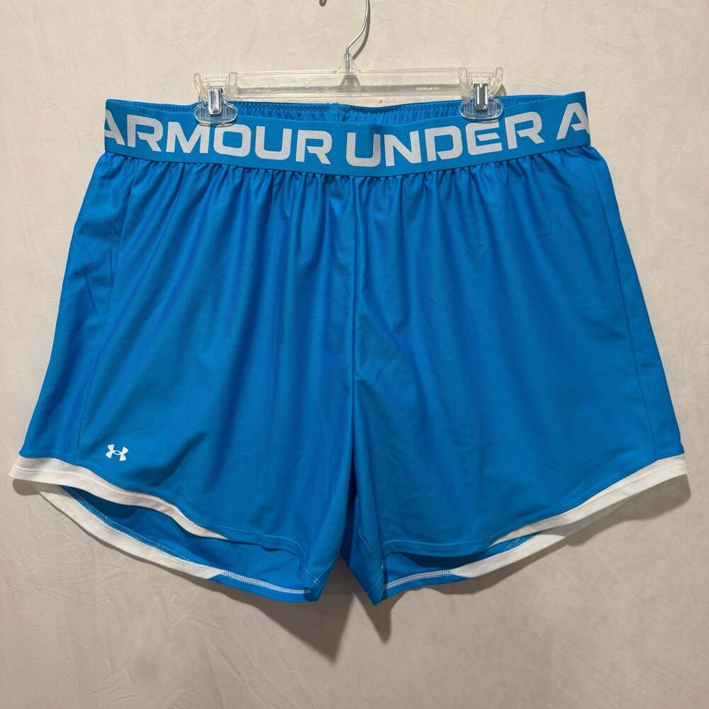 Under Armour Women's Play Up Loose Fit Athletic Shorts, Blue, Size 2X